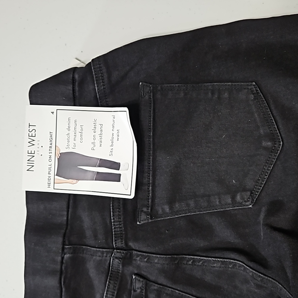 NINE WEST heidi pull-on straight jeans - Picture 7 of 14